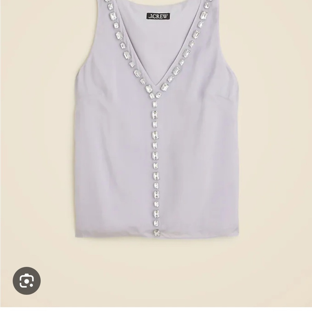 J. Crew Women's Light Purple Embellished Tank Top